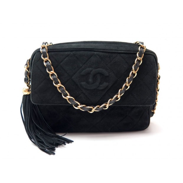 SAC A MAIN CHANEL BANDOULIERE LOGO CC DAIM MATELASSE NOIR HAND BAG PURSE 2300€