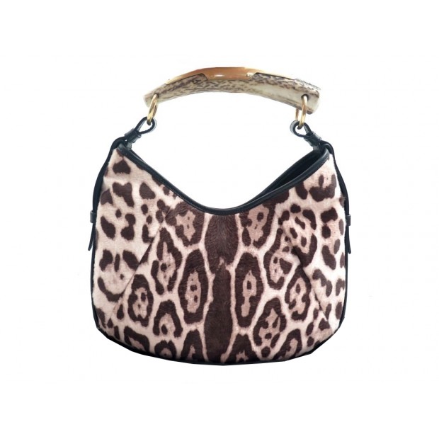 NEUF SAC A MAIN YVES SAINT LAURENT MOMBASA 186121 CRIN POULAIN LEOPARD BAG 1420