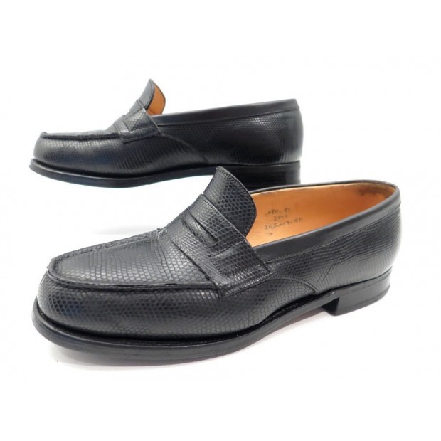 CHAUSSURES MOCASSIN JM WESTON 180 CUIR LEZARD NOIR 2.5C 35 