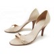 CHAUSSURES HERMES ESCARPINS 37 EN CUIR BEIGE FERMOIR HAPI BOITE COURT SHOES 595