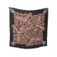 FOULARD CHANEL BIJOUX CARRE 90 CM EN SOIE NOIR BROCHES BLACK SILK SCARF 380€