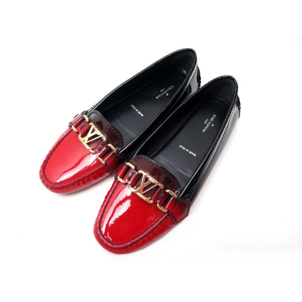 lv red loafers