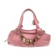 SAC A MAIN CHLOE EN CUIR ROSE AVEC BRELOQUES