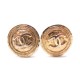 VINTAGE BOUCLES D'OREILLES A CLIP CHANEL RONDES LOGO CC METAL DORE EARRINGS 360€