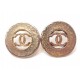 VINTAGE BOUCLES D OREILLES A CLIPS CHANEL LOGO CC EN METAL DORE 1994 EARRINGS