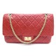 SAC A MAIN CHANEL TIMELESS MAXI 2.55 MATELASSE BANDOULIERE CUIR ROUGE BAG 5420 