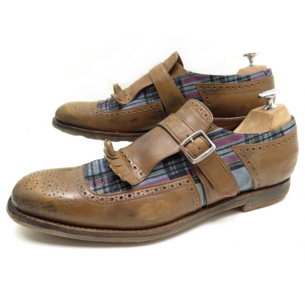  CHAUSSURES CHURCH'S SHANGAI 9 43 BI MATIERE CUIR & TARTAN 