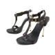 NEUF CHAUSSURES GUCCI SANDALES A TALONS 35.5 CUIR NOIR FEMME BLACK SHOES 450