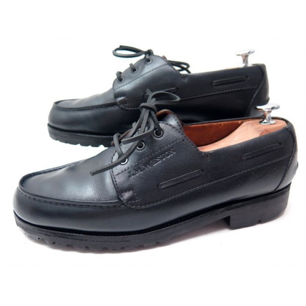 CHAUSSURES JM WESTON BATEAU 690 7D 41 DERBY CUIR NOIR BLACK LEATHER SHOES 690€