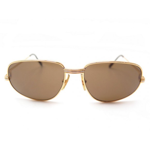 VINTAGE LUNETTES DE SOLEIL CARTIER ROMANCE LOUIS 54-16 PLAQUE OR SUNGLASSES 690€