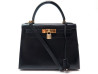 sac a hermes kelly 28 sellier 1993 en cuir box noir