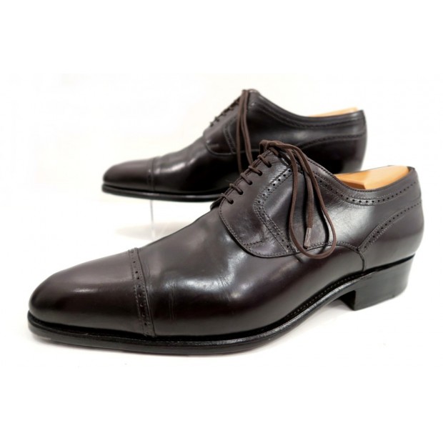 CHAUSSURES JM WESTON 448 DERBY BOUT DROIT 7D 41 MARRON + EMBAUCHOIRS SHOES 655€