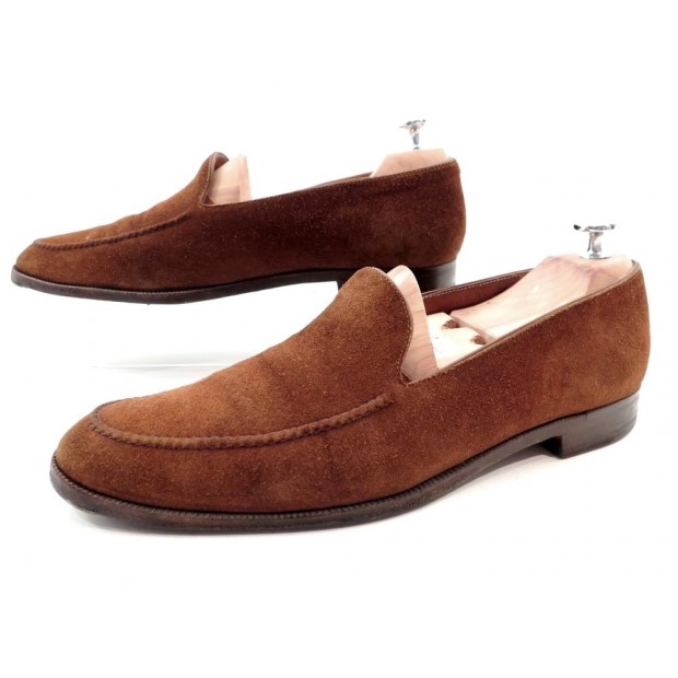 CHAUSSURES JOHN LOBB OCEAN MOCASSINS 7.5 41 DAIM MARRON LOAFER SHOES 1370€