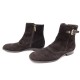 CHAUSSURES LOUIS VUITTON BOTTINES A BOUCLE 11 45 EN DAIM MARRON DEER BOOTS 720€