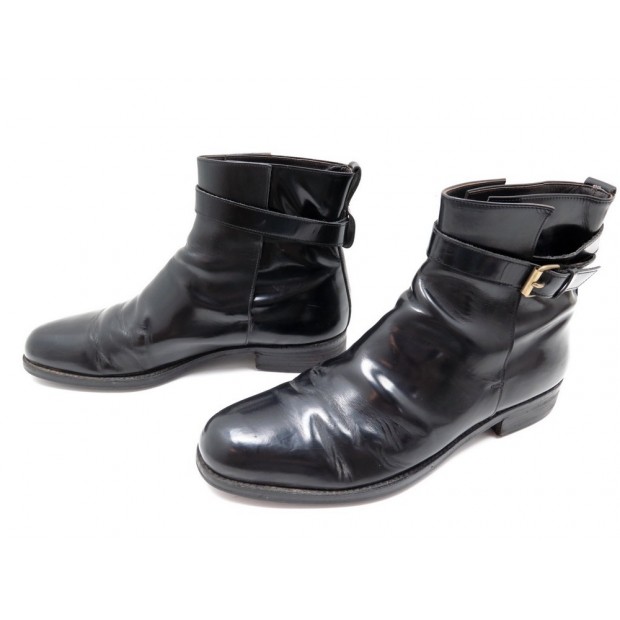 CHAUSSURES LANVIN BOTTINES JODHPUR 43 CUIR NOIR BLACK LEATHER BOOTS SHOES 600€