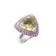 BAGUE MAUBOUSSIN SUBTILE EXTASE T 52 OR BLANC 18K CITRINE SAPHIRS RING 5190