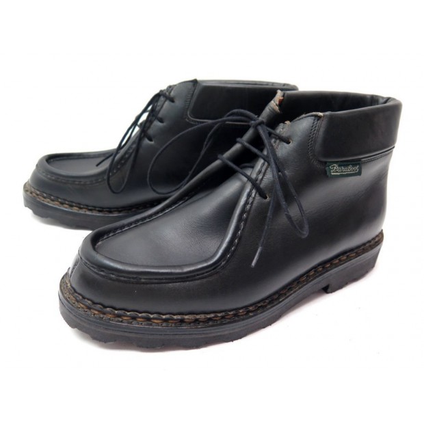 NEUF CHAUSSURES PARABOOT MILLY MARCHE 41 EN CUIR NOIR 340 