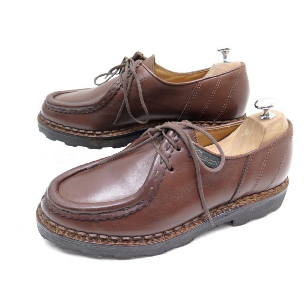 CHAUSSURES PARABOOT MORZINE 8.5 42.5 MOCASSINS EN CUIR MARRON BROWN SHOES 415€