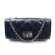 NEUF SAC A MAIN CHANEL MADEMOISELLE 23CM CUIR VERNI BLEU BANDOULIERE PURSE 3200€