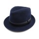 NEUF CHAPEAU HERMES FUNKY EN CACHEMIRE BLEU & CUIR TAILLE 55 HOMME HAT BLUE 355€