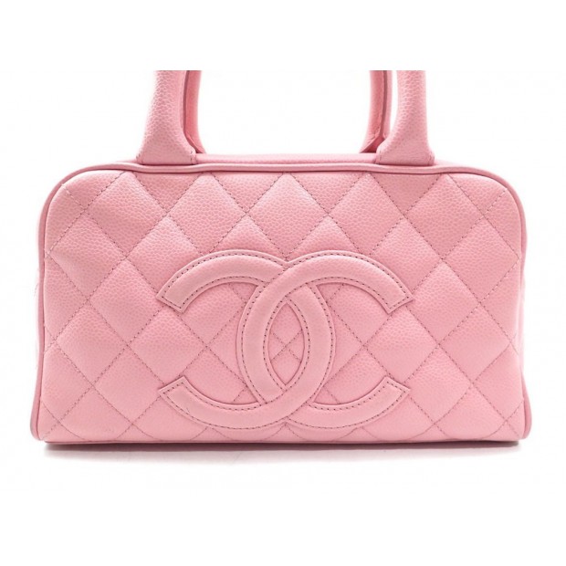 SAC A MAIN CHANEL 27 CM EN CUIR CAVIAR MATELASSE ROSE PINK HAND BAG PURSE 2700€