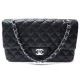 SAC A MAIN CHANEL TIMELESS CLASSIQUE EN CUIR MATELASSE PERFORE NOIR PURSE 4480€