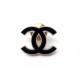 BROCHE CHANEL LOGO CC DORE LAQUE NOIRE