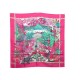 NEUF FOULARD HERMES JARDINS D HIVER ANNIE FAIVRE CARRE EN SOIE ROSE SCARF 345€