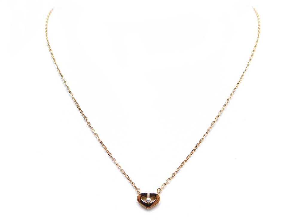 collier cartier symboles coeur c avec diamant or jaune