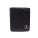 PORTEFEUILLE CHANEL LOGO CC EN CUIR MATELASSE PERFORE NOIR LEATHER WALLET 790€