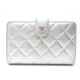 PORTEFEUILLE CHANEL TIMELESS LOGO CC CUIR ARGENTE MATELASSE SILVERED WALLET 795€