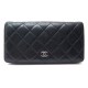 PORTEFEUILLE CHANEL TIMELESS COMPAGNON LOGO CC CUIR MATELASSE NOIR WALLET 840€