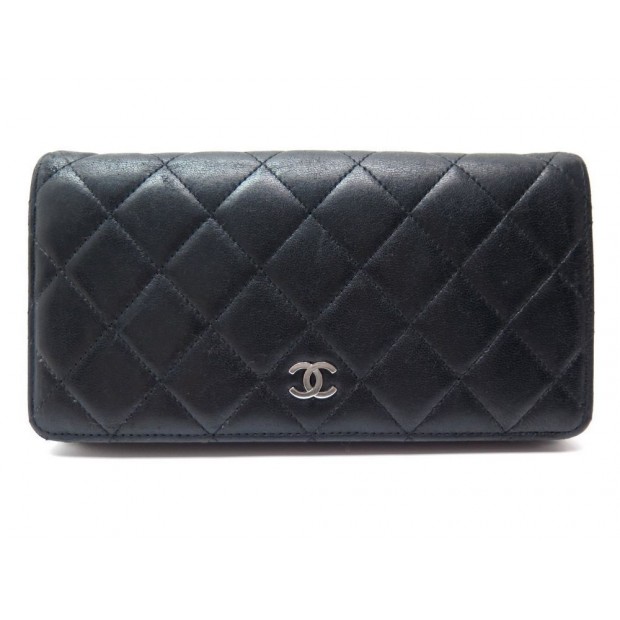 PORTEFEUILLE CHANEL TIMELESS CUIR NOIR MATELASSE 