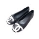 NEUF CHAUSSURES CHANEL LOGO CC G24712 BALLERINES 37 EN CUIR MATELASSE SHOES 620€