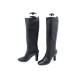 CHAUSSURES TOD S BOTTES A TALONS 37 IT 38 FR EN CUIR NOIR BOOTS BLACK SHOES 715