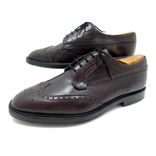 CHAUSSURES CHURCH'S GRAFTON 8G 42 L DERBY BOUT FLEURI CUIR BORDEAUX SHOES 690€