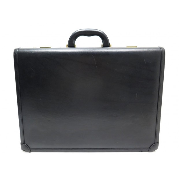 PORTE DOCUMENTS LANCEL MALLETTE ATTACHE CASE EN CUIR NOIR BRIEFCASE BLACK