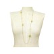 COLLIER CHRISTIAN DIOR SAUTOIR CRISTAUX EN METAL DORE NECKLACE GOLDEN JEWEL 590€