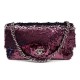 NEUF SAC A MAIN CHANEL TIMELESS 2.55 SEQUIN BANDOULIERE BORDEAUX HAND BAG 4200€