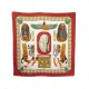 FOULARD HERMES RAMSES PHARAON CARRE 90 CM RYBALTCHENKO EN SOIE ROUGE SCARF 360€