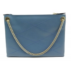 NEUF SAC A MAIN LANVIN SUGAR EN CUIR BLEU HAND BAG PURSE BLUE LEATHER 1100€