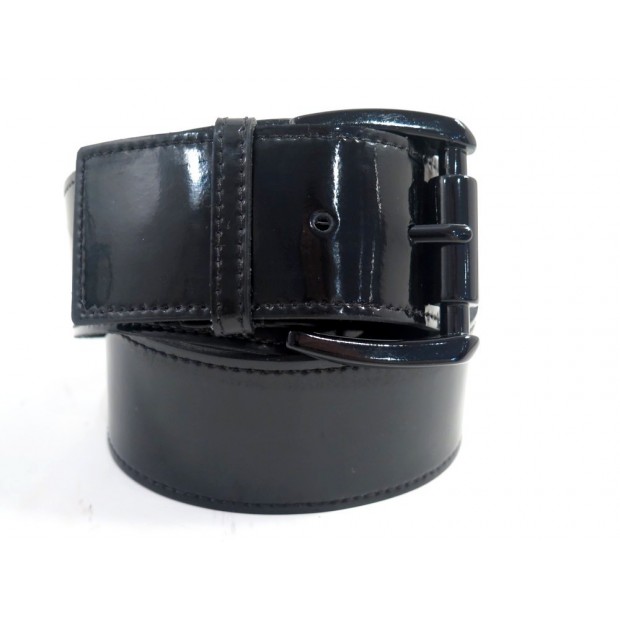 NEUF CEINTURE BURBERRY LONDON T 70 CM EN CUIR VERNI NOIR BLACK LEATHER BELT 365€