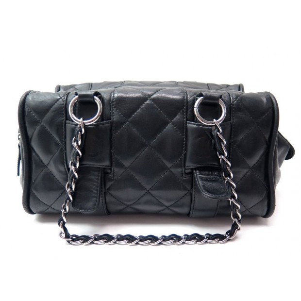 SAC A MAIN CHANEL BOWLING CUIR MATELASSE NOIR