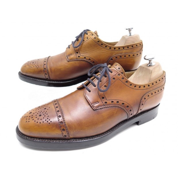 CHAUSSURES BOWEN DERBY 8 42 EN CUIR PATINE GOLD TRIPLE SEMELLE SHOES 335€