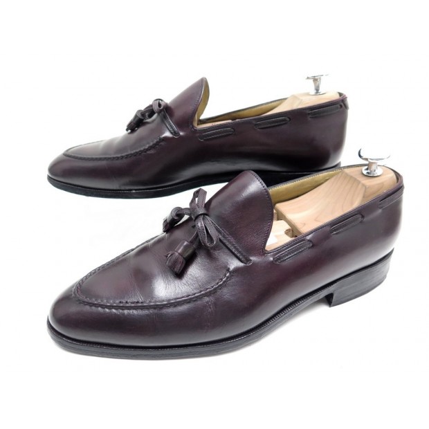 CHAUSSURES BERLUTI MOCASSINS A PAMPILLES 0907 7 41 CUIR BORDEAUX 