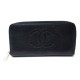 PORTEFEUILLE CHANEL LOGO CC CUIR CAVIAR NOIR BLACK LEATHER WALLET BILLFOLD 945€