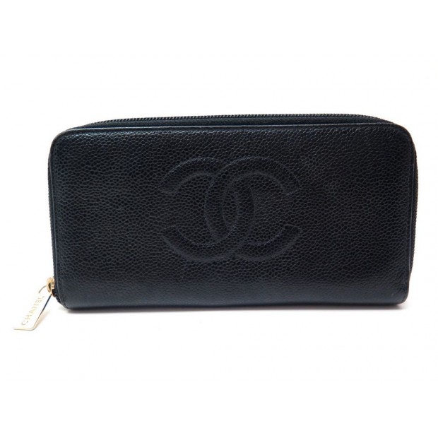 PORTEUILLE CHANEL CUIR CAVIAR 