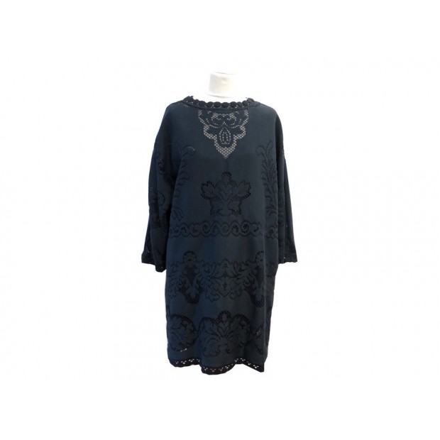 NEUF ROBE VALENTINO DENTELLE 42 IT 38 FR M EN SOIE NOIR BLACK SILK DRESS 1490€