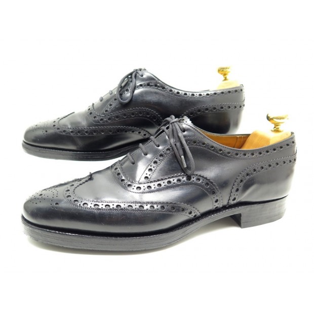 CHAUSSURES CHURCH'S BURWOOD RICHELIEU 9F 43 EN CUIR NOIR EMBAUCHOIRS SHOES 620€