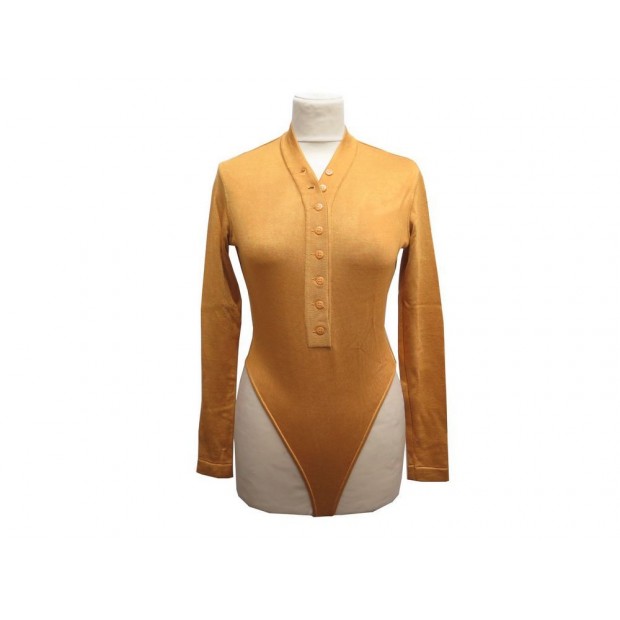 NEUF HAUT ALAIA BODY MAILLE STRETCH TAILLE 38 M JAUNE TOP YELLOW 850€